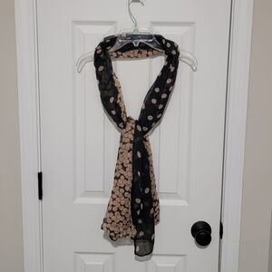 Black and Tan Polka Dot Scarf